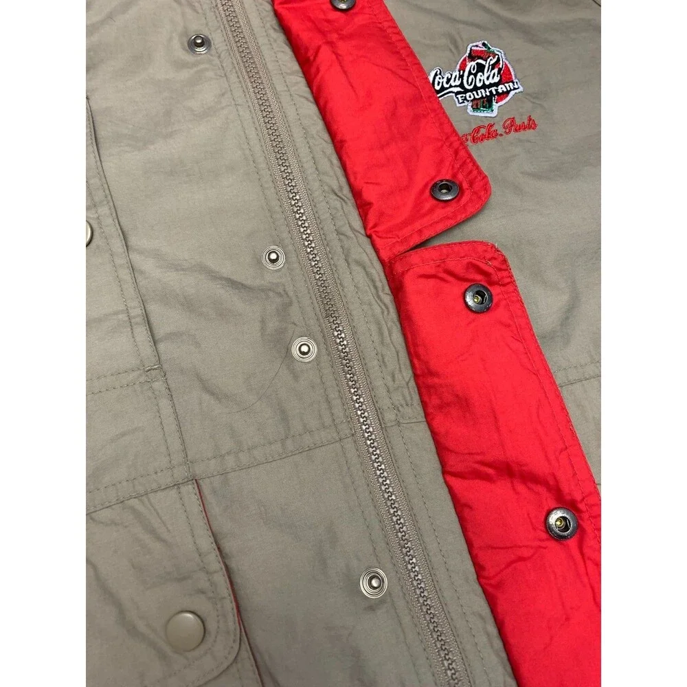 Dunbrooke Coca-Cola Jacket Mens L Bomber Nylon Lined Rain-Resistant Snap Zip-Up